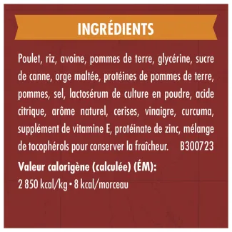 Gâteries pour le dressage pour chiens Zuke's Lil' Links Recette de poulet et pommes - ingredients