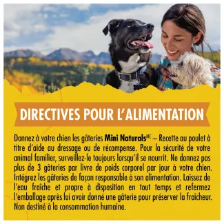 Gâteries d'entraînement Zuke's Mini Naturals Recette de poulet - directives pour l'alimentation