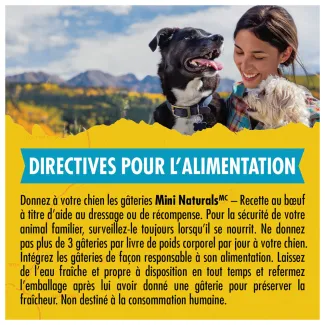 Gâteries d'entraînement Zuke's Mini Naturals Recette de bœuf - consignes d’alimentation