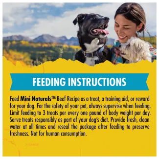 Zuke’s Mini Naturals Beef Recipe Dog Treats - feeding instructions