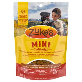 Zuke's Mini Naturals Peanut Butter and Oats Recipe Dog Treats - Gâteries d'entraînement Zuke's Mini Naturals à saveur de beurre d'arachide et d'avoine