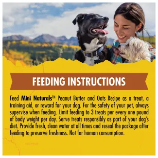 Zuke's Mini Naturals Peanut Butter and Oats Recipe Dog Treats - feeding instructions