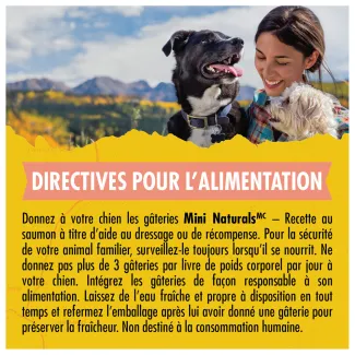 Gâteries d'entraînement Zuke's Mini Naturals Recette de saumon - directives pour l'alimentation