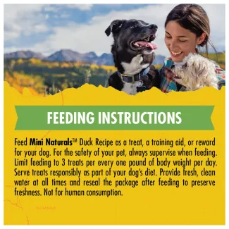 Zuke’s Mini Naturals Duck Recipe Dog Treats - feeding instructions