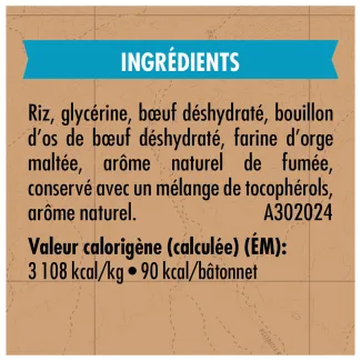 Gâteries pour chiens Zuke's Recette de gâteries savoureuses au bœuf nourri à l’herbe - ingredients