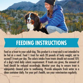 Zuke's Chewy Meaty Sticks Beef Recipe, Dog Treats - feeding instructions